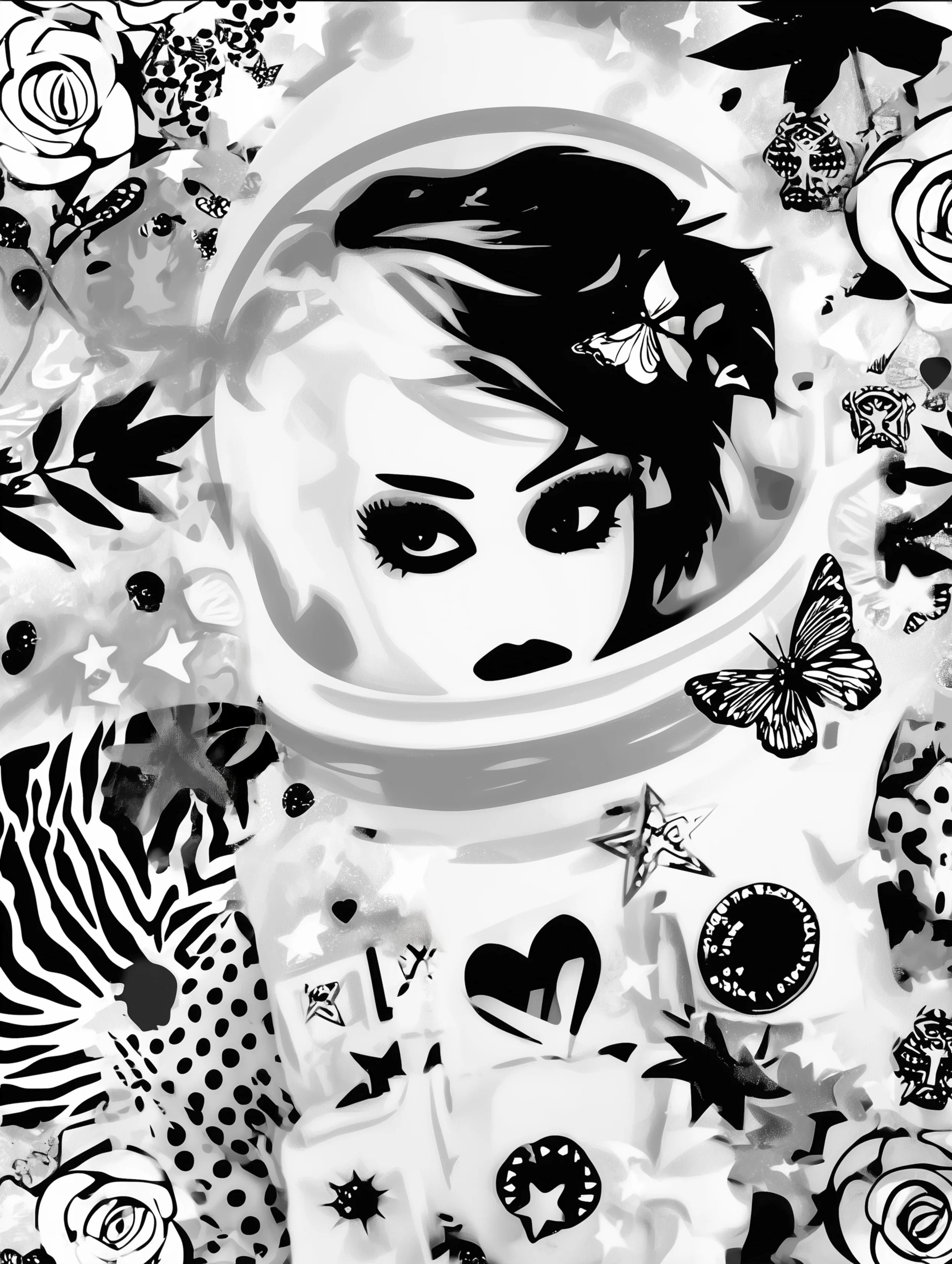 Free printable astronaut coloring pages for adults featuring emo astronaut